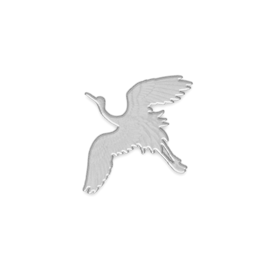 Silver Crane Pin